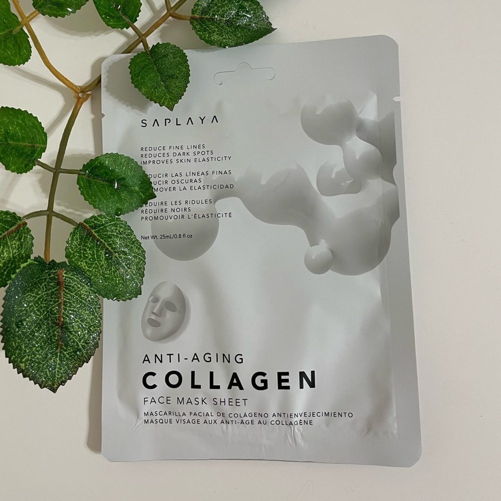 New $5ea OR 5/$18 New SAPLAYA Anti-Aging Collagen Sheet Face Mask